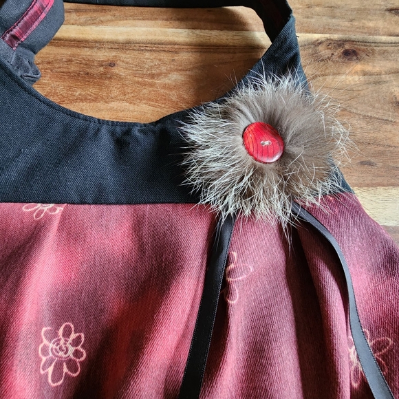 NWT C.divin black & red handmade crossbody bag - Picture 4 of 8